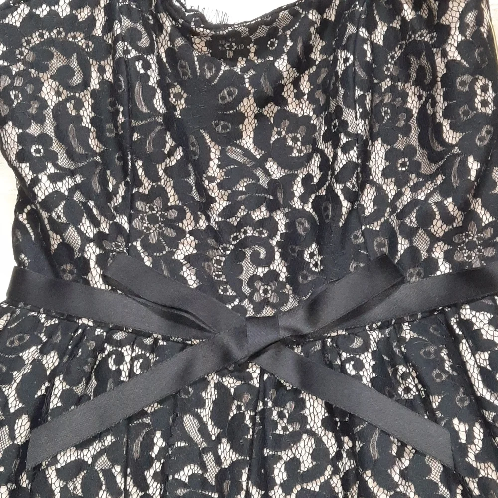 ROBERT RODRIGUEZ Strapless Party Dress Lace Nieman MarcusTarget Black Tan 2 XS S - Picture 4 of 13